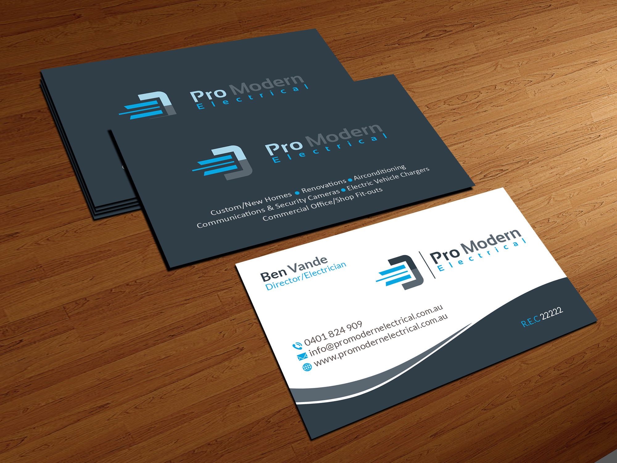 Business Card Design by Creations Box 2015 for Pro Modern Electrical  | Design #26730459