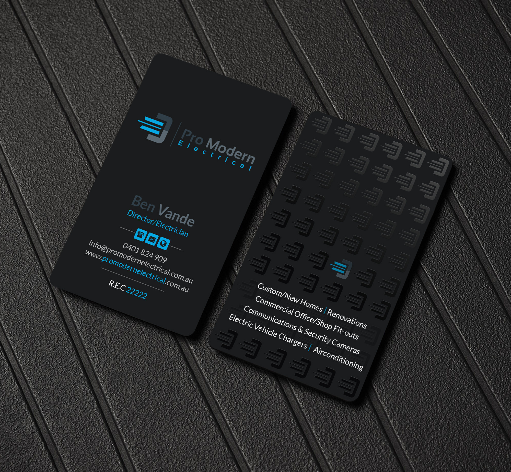 Visitenkarten-Design von Creations Box 2015 für Pro Modern Electrical  | Design #26732114