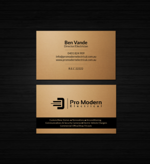 Business Card Design by Creations Box 2015 for Pro Modern Electrical  | Design: #26732226