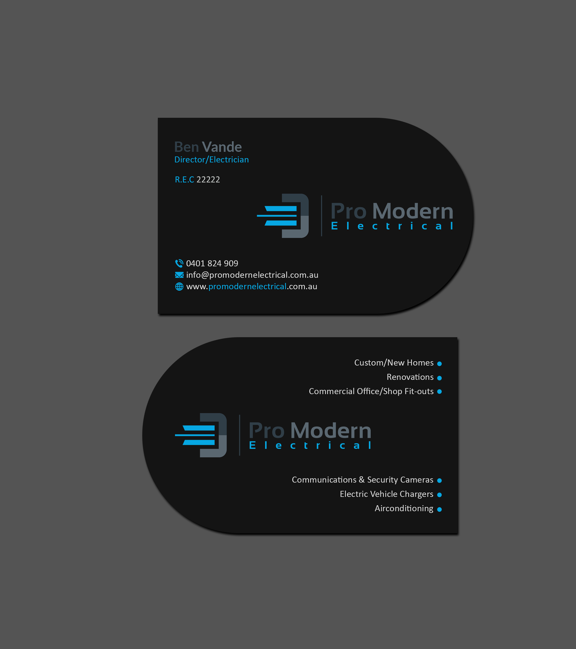 Visitenkarten-Design von Creations Box 2015 für Pro Modern Electrical  | Design #26732227