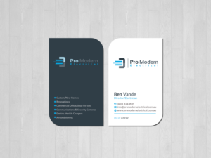 Business Card Design by Creations Box 2015 for Pro Modern Electrical  | Design: #26732229