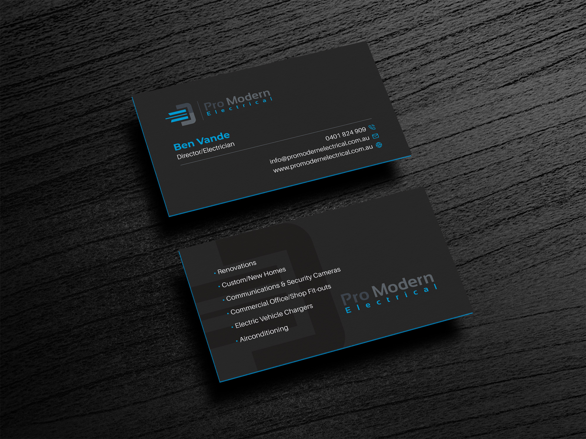 Business Card Design by HYPdesign for Pro Modern Electrical  | Design #26722978