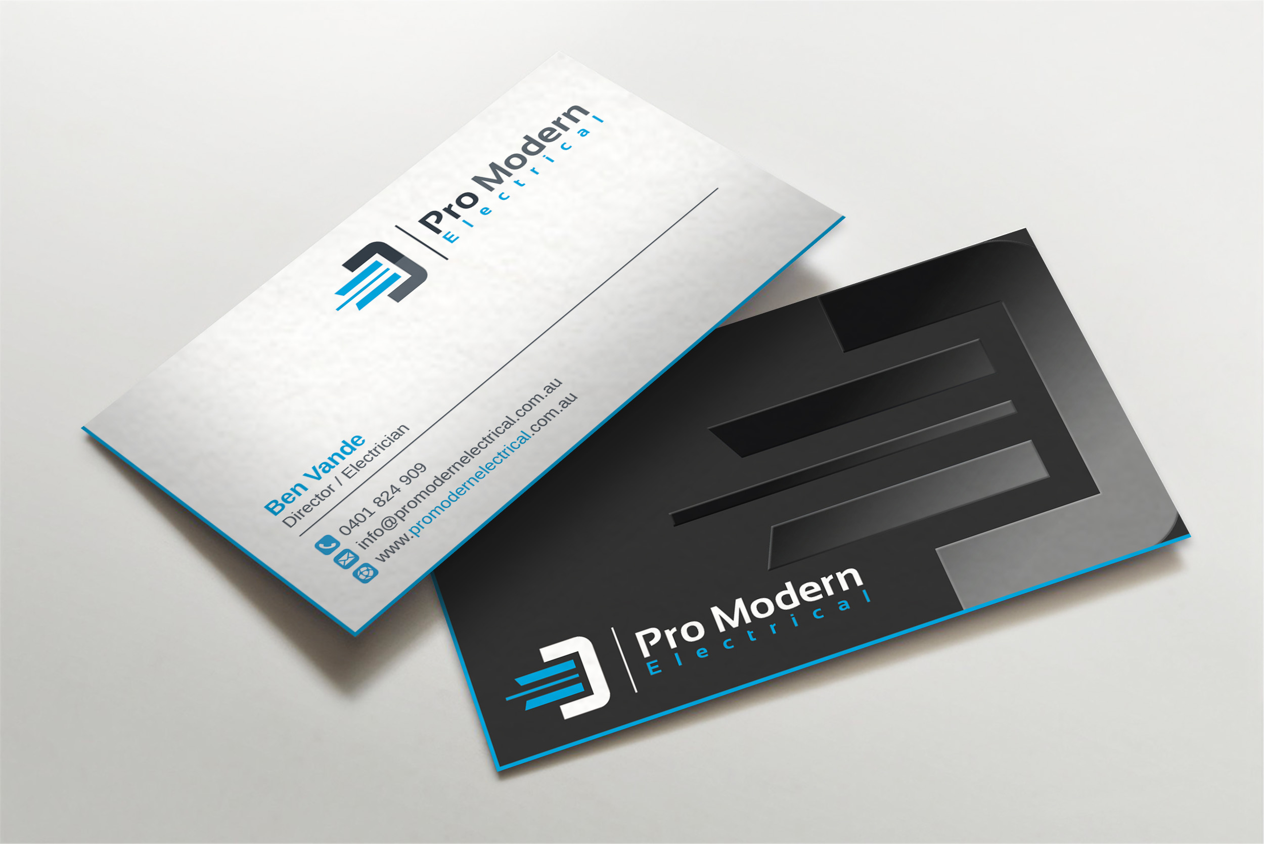 Business Card Design by LAXMI DESIGNHUB for Pro Modern Electrical  | Design #26726313