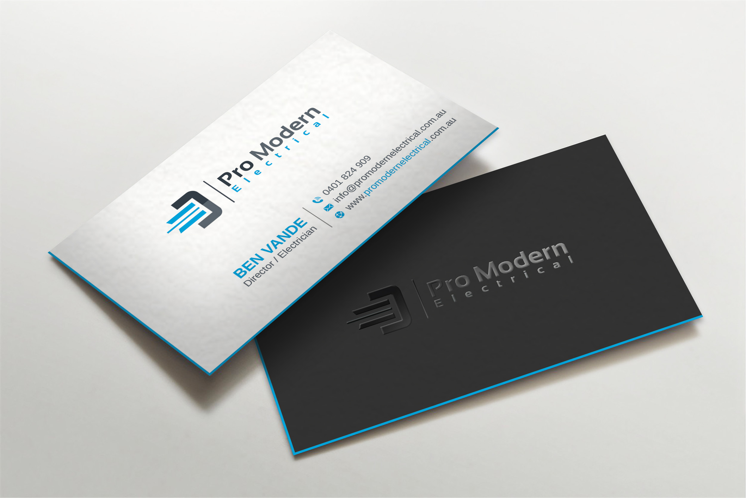 Business Card Design by LAXMI DESIGNHUB for Pro Modern Electrical  | Design #26726314