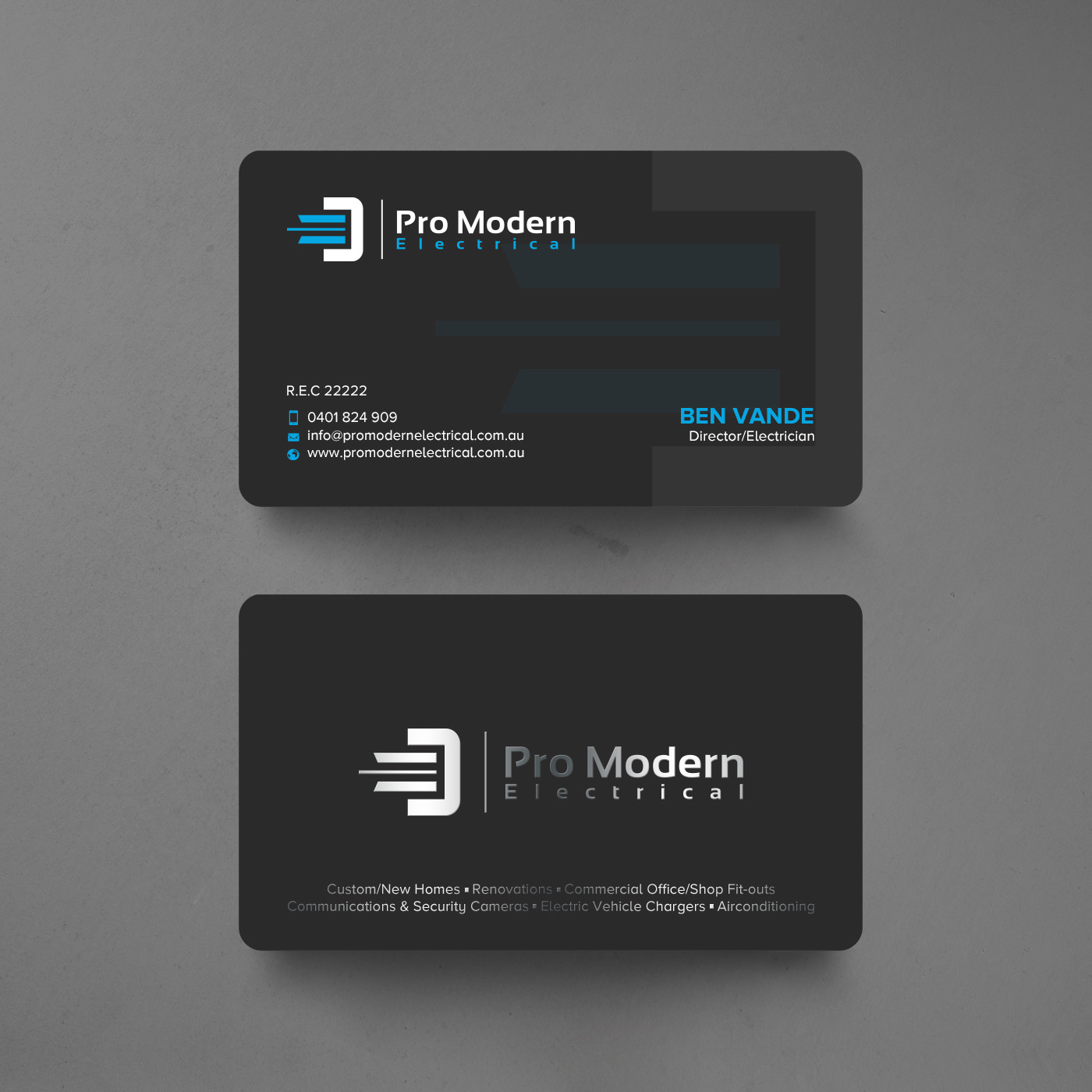 Business Card Design by chandrayaan.creative for Pro Modern Electrical  | Design #26724297