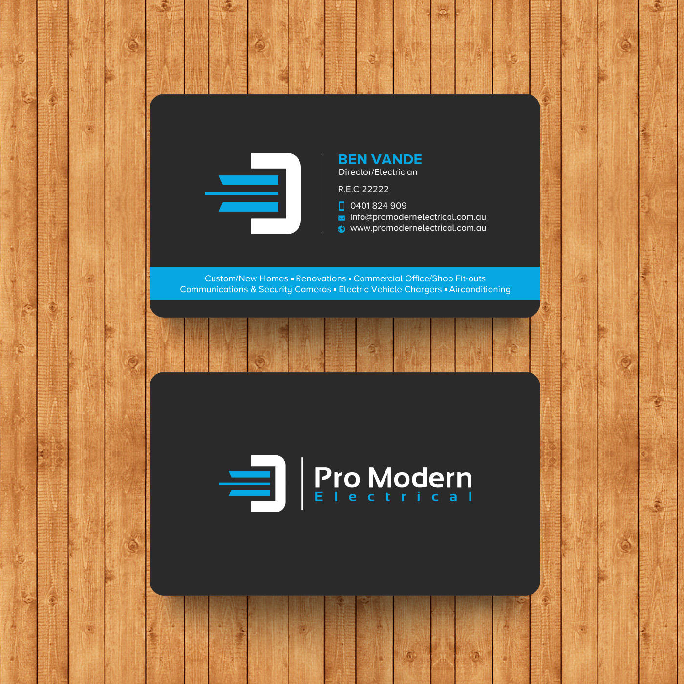 Business Card Design by chandrayaan.creative for Pro Modern Electrical  | Design #26724373