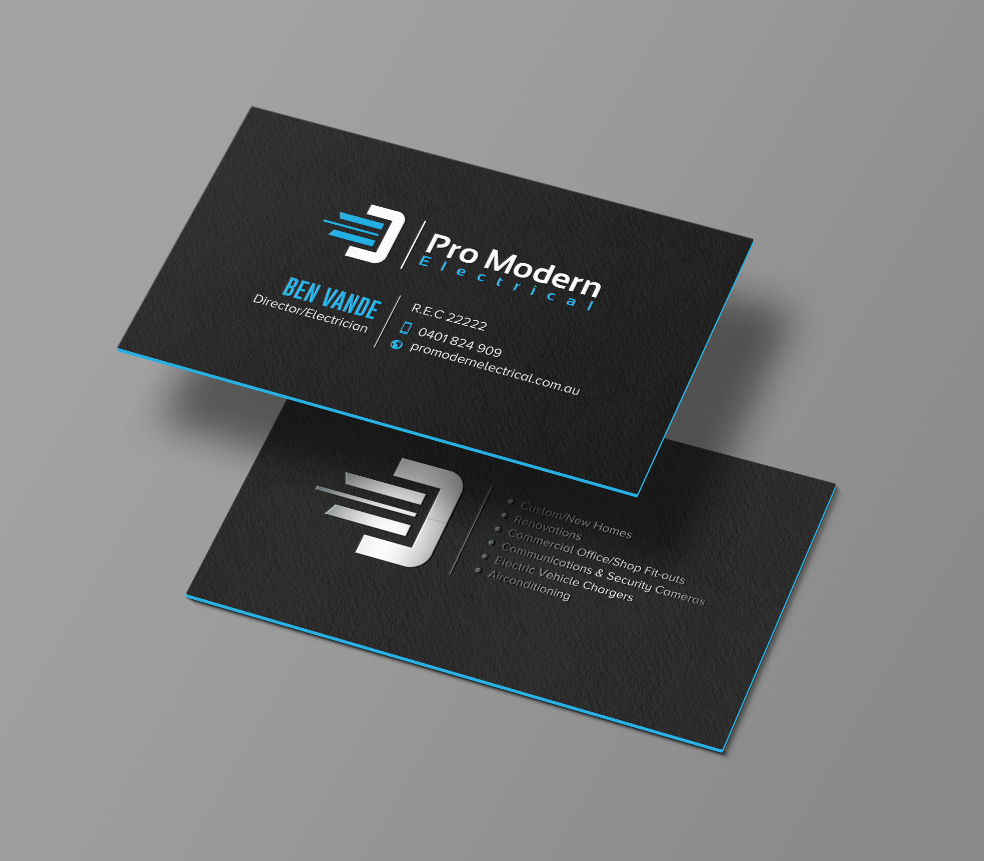 Business Card Design by chandrayaan.creative for Pro Modern Electrical  | Design #26724595
