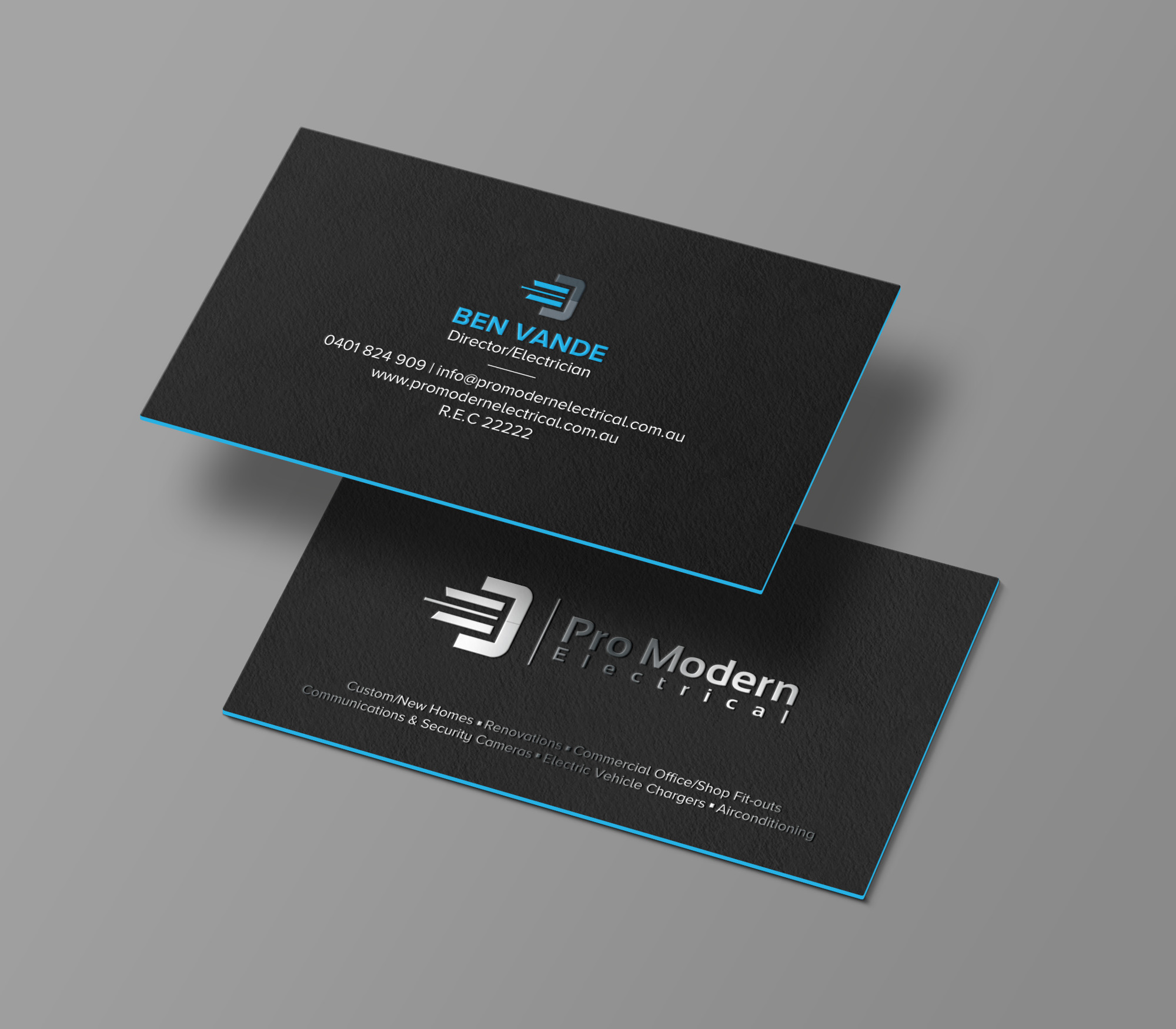 Business Card Design by chandrayaan.creative for Pro Modern Electrical  | Design #26724619