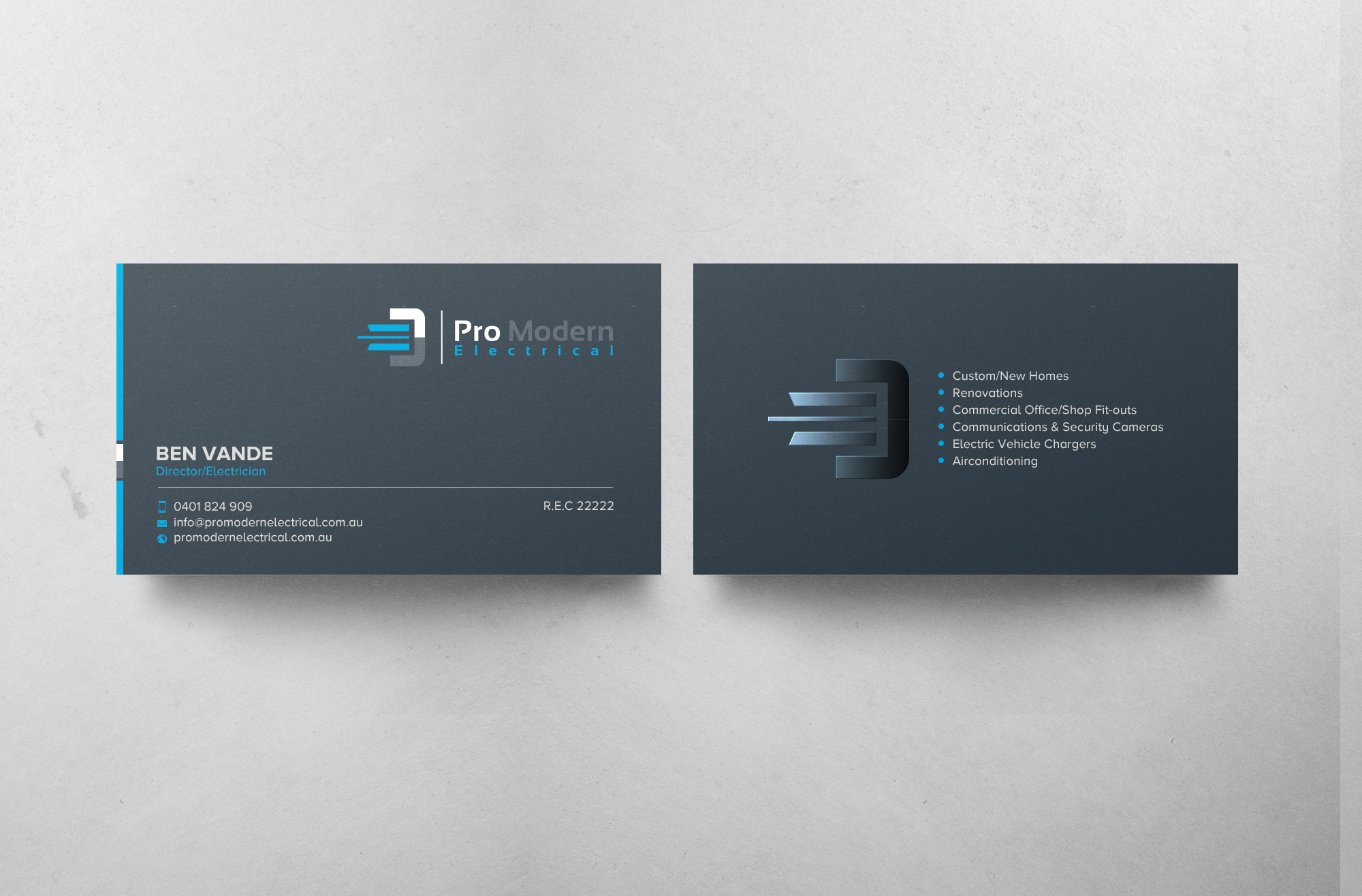 Business Card Design by chandrayaan.creative for Pro Modern Electrical  | Design #26724784