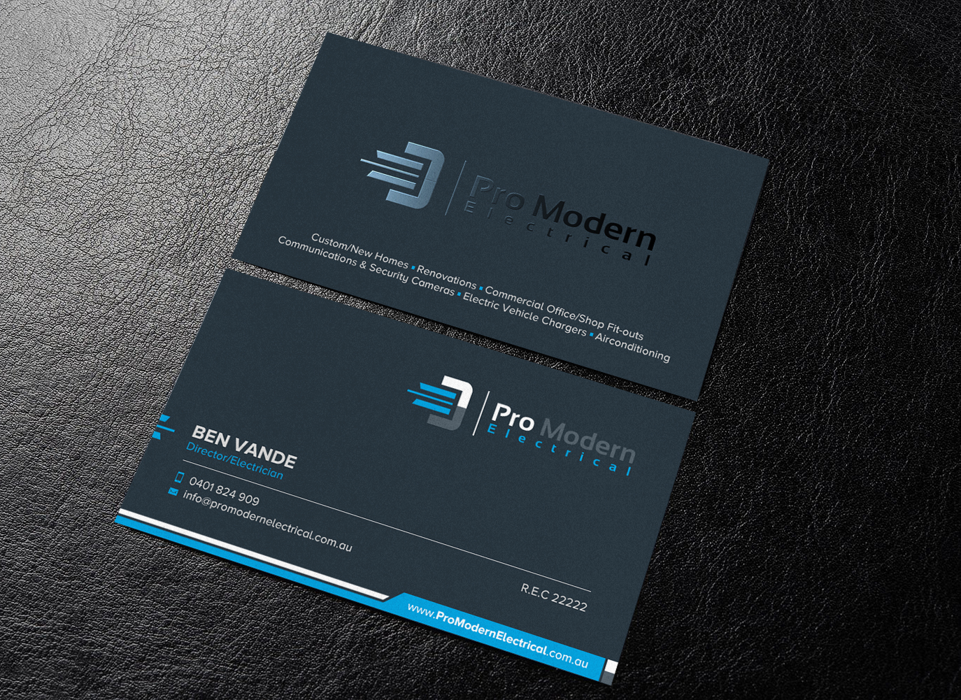 Business Card Design by chandrayaan.creative for Pro Modern Electrical  | Design #26724785