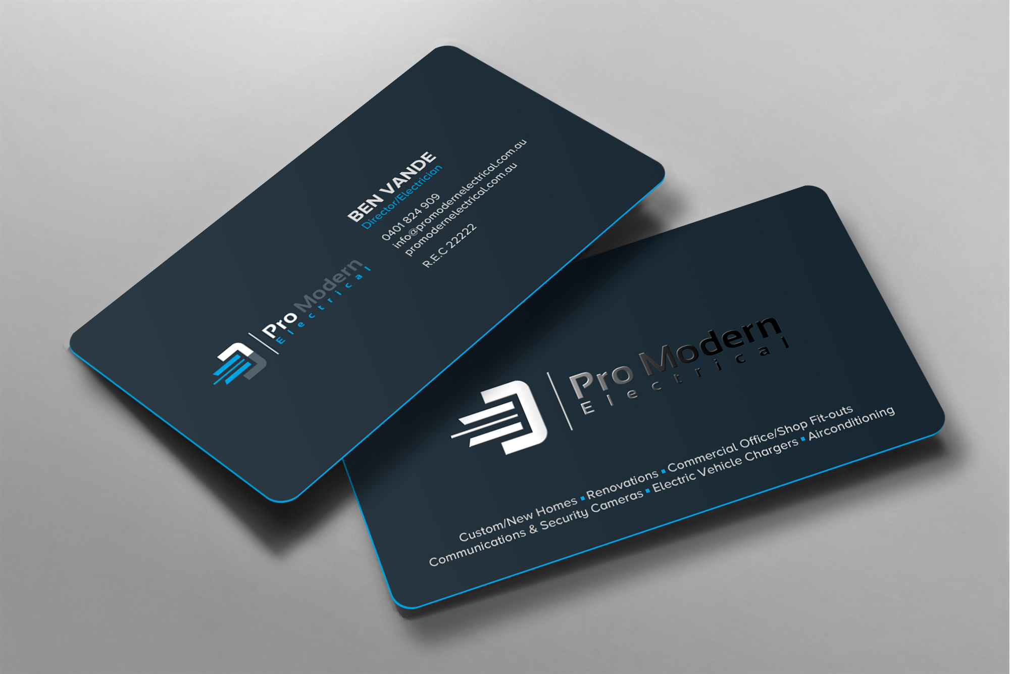 Business Card Design by chandrayaan.creative for Pro Modern Electrical  | Design #26724786