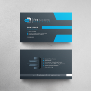 Business Card Design by chandrayaan.creative for Pro Modern Electrical  | Design: #26724792