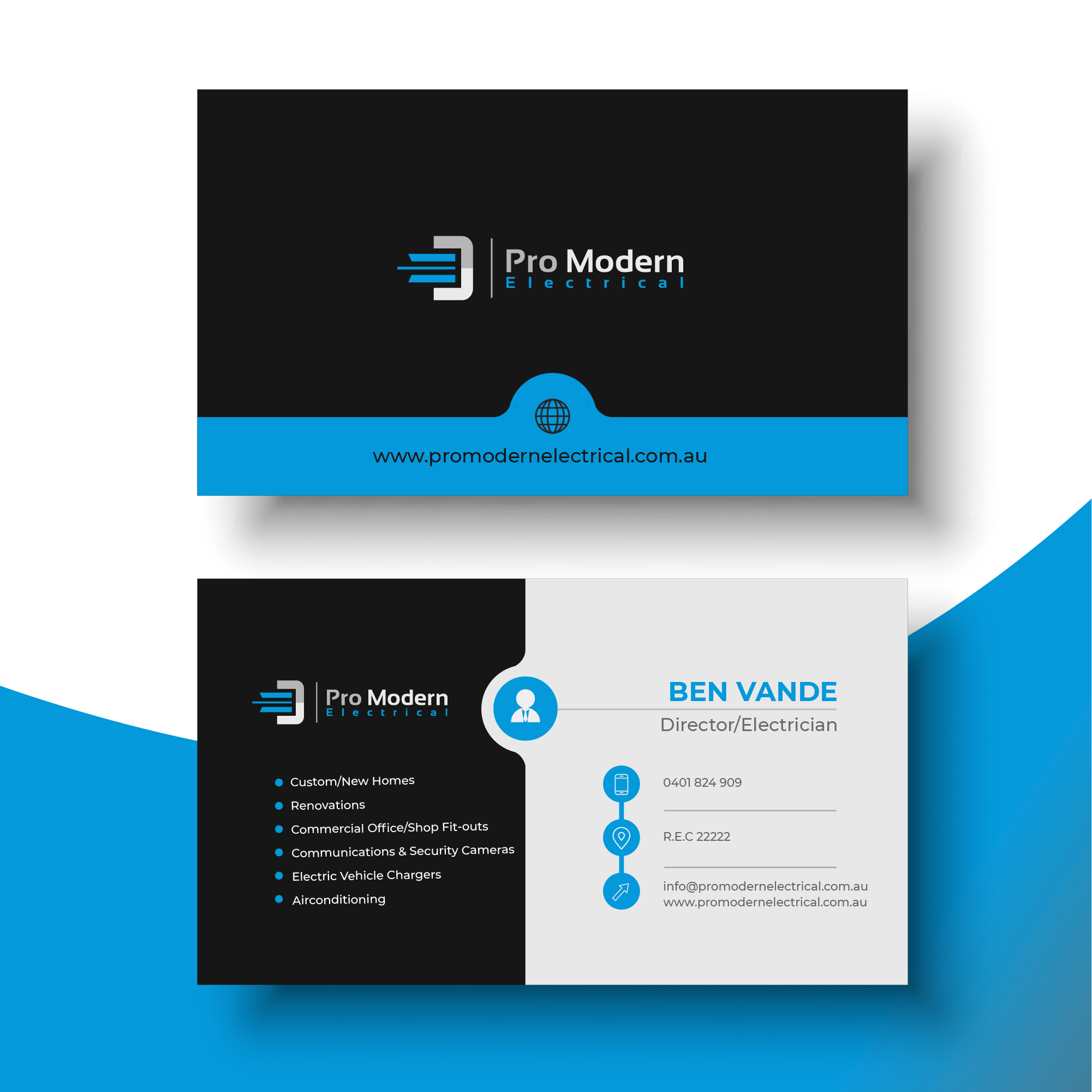 Business Card Design by DesignSiZ for Pro Modern Electrical  | Design #26736607