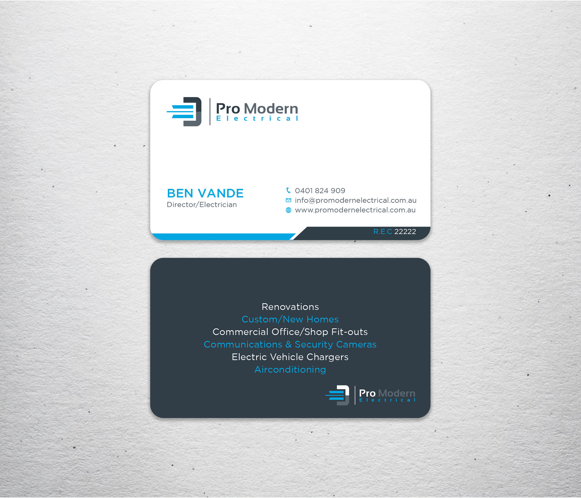 Business Card Design by Tripti Ranjan Gain for Pro Modern Electrical  | Design #26734139