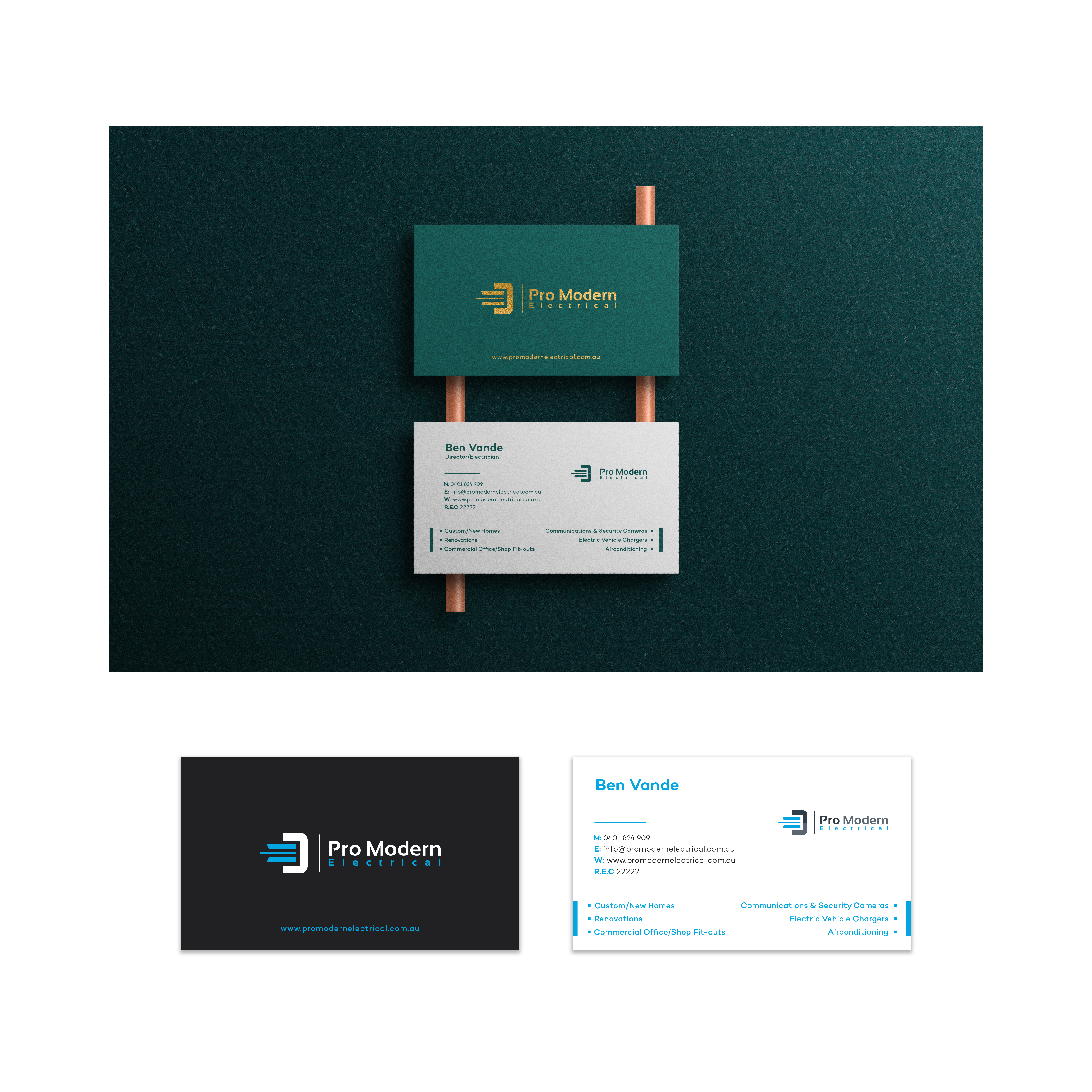 Business Card Design by vramar.roy for Pro Modern Electrical  | Design #26755897