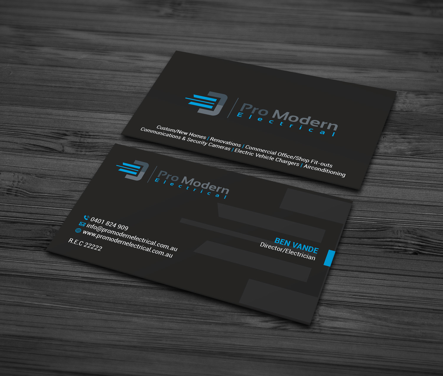 Business Card Design by MDesign for Pro Modern Electrical  | Design #26755998