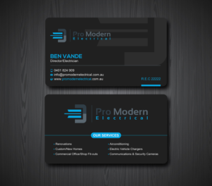 Business Card Design by Uttom 2 for Pro Modern Electrical  | Design: #26763790