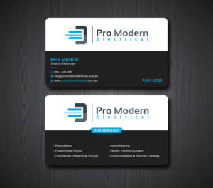 Business Card Design by Uttom 2 for Pro Modern Electrical  | Design: #26763791
