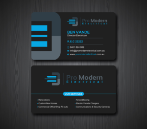 Business Card Design by Uttom 2 for Pro Modern Electrical  | Design: #26763792
