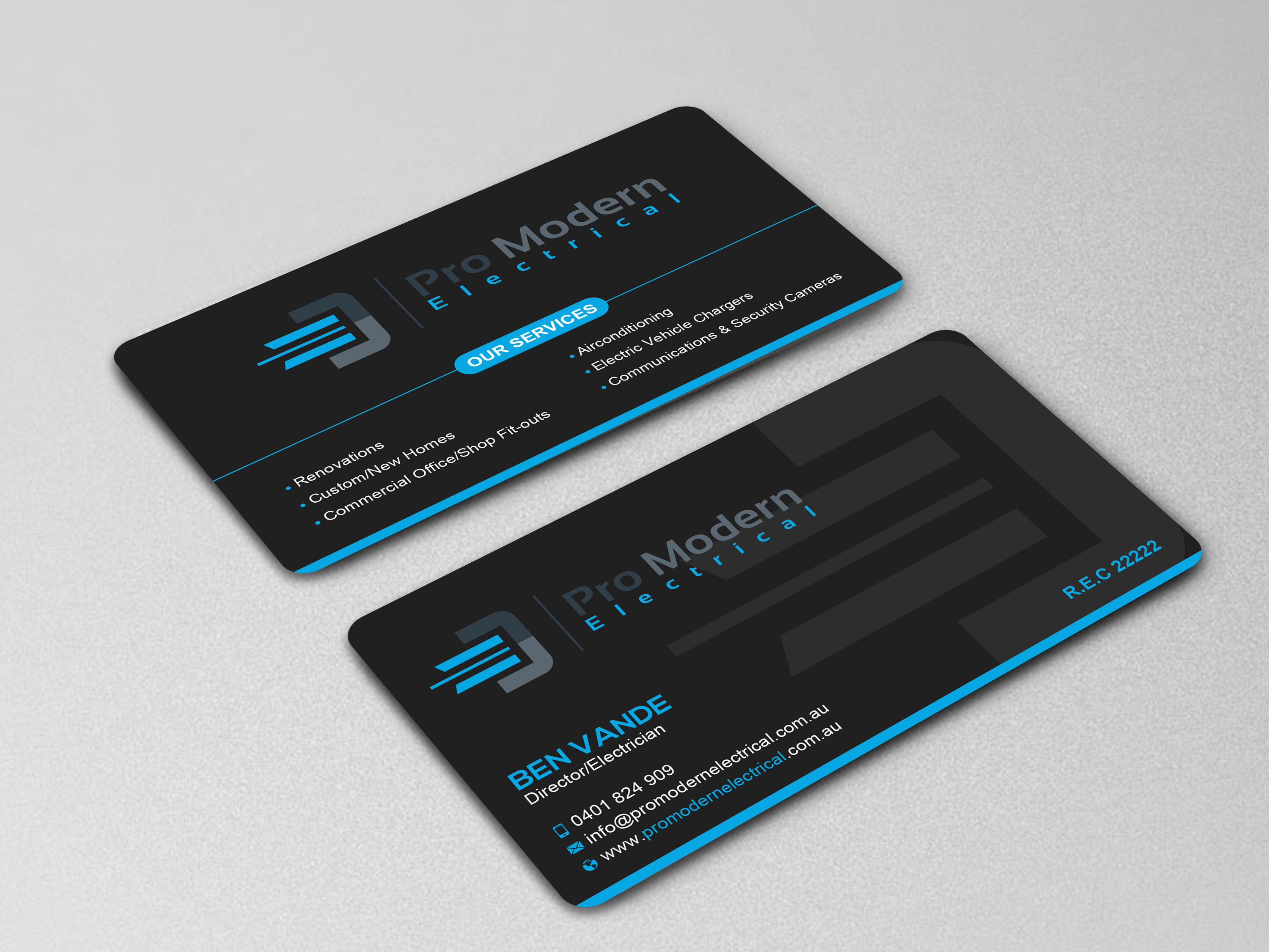 Visitenkarten-Design von Uttom 2 für Pro Modern Electrical  | Design #26763798