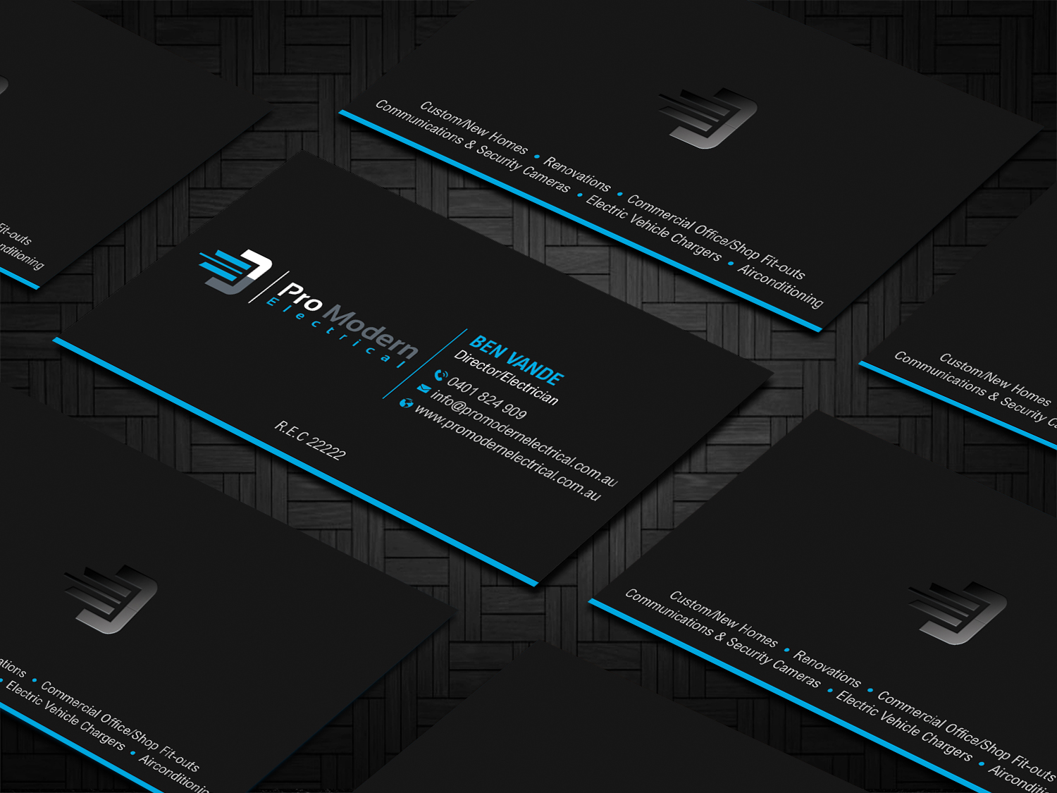 Business Card Design by DesignShout for Pro Modern Electrical  | Design #26751637