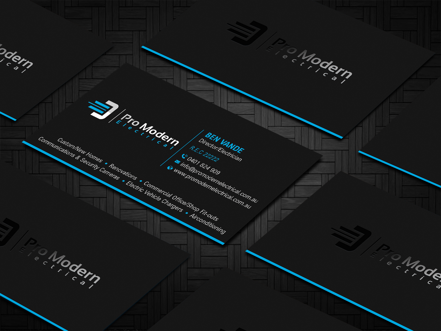 Business Card Design by DesignShout for Pro Modern Electrical  | Design #26751687