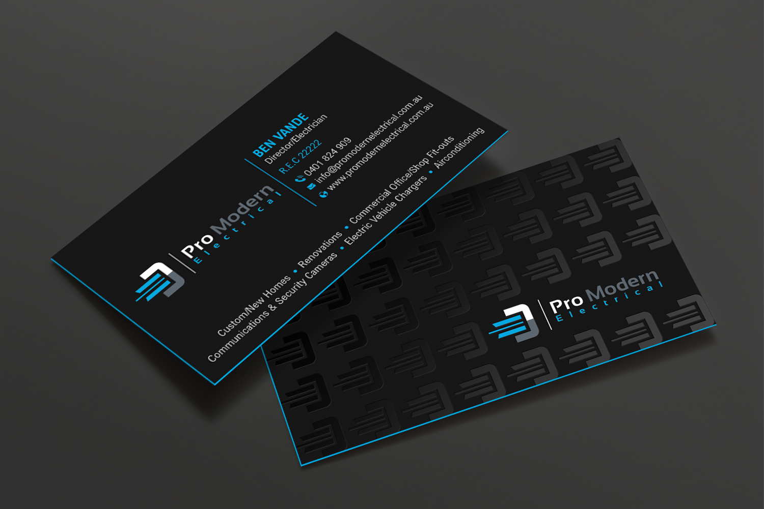 Business Card Design by DesignShout for Pro Modern Electrical  | Design #26756817