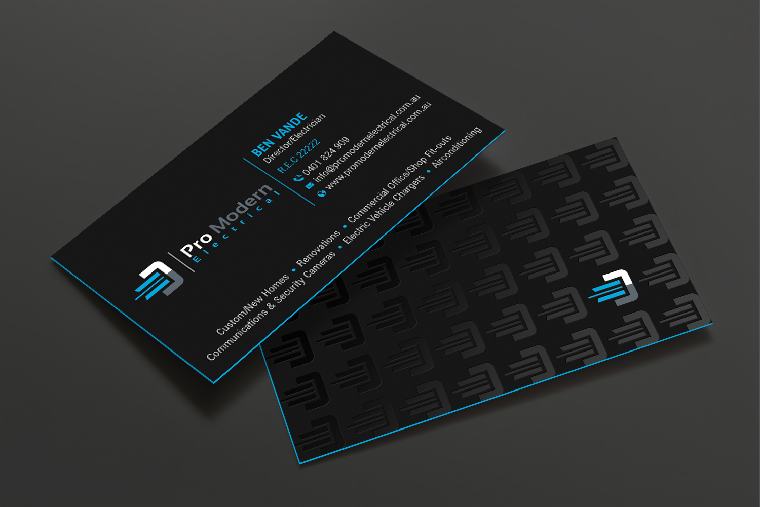 Business Card Design by DesignShout for Pro Modern Electrical  | Design #26756818