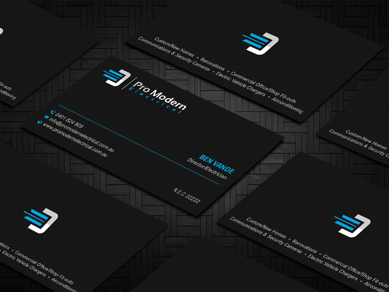 Business Card Design by DesignShout for Pro Modern Electrical  | Design #26756947