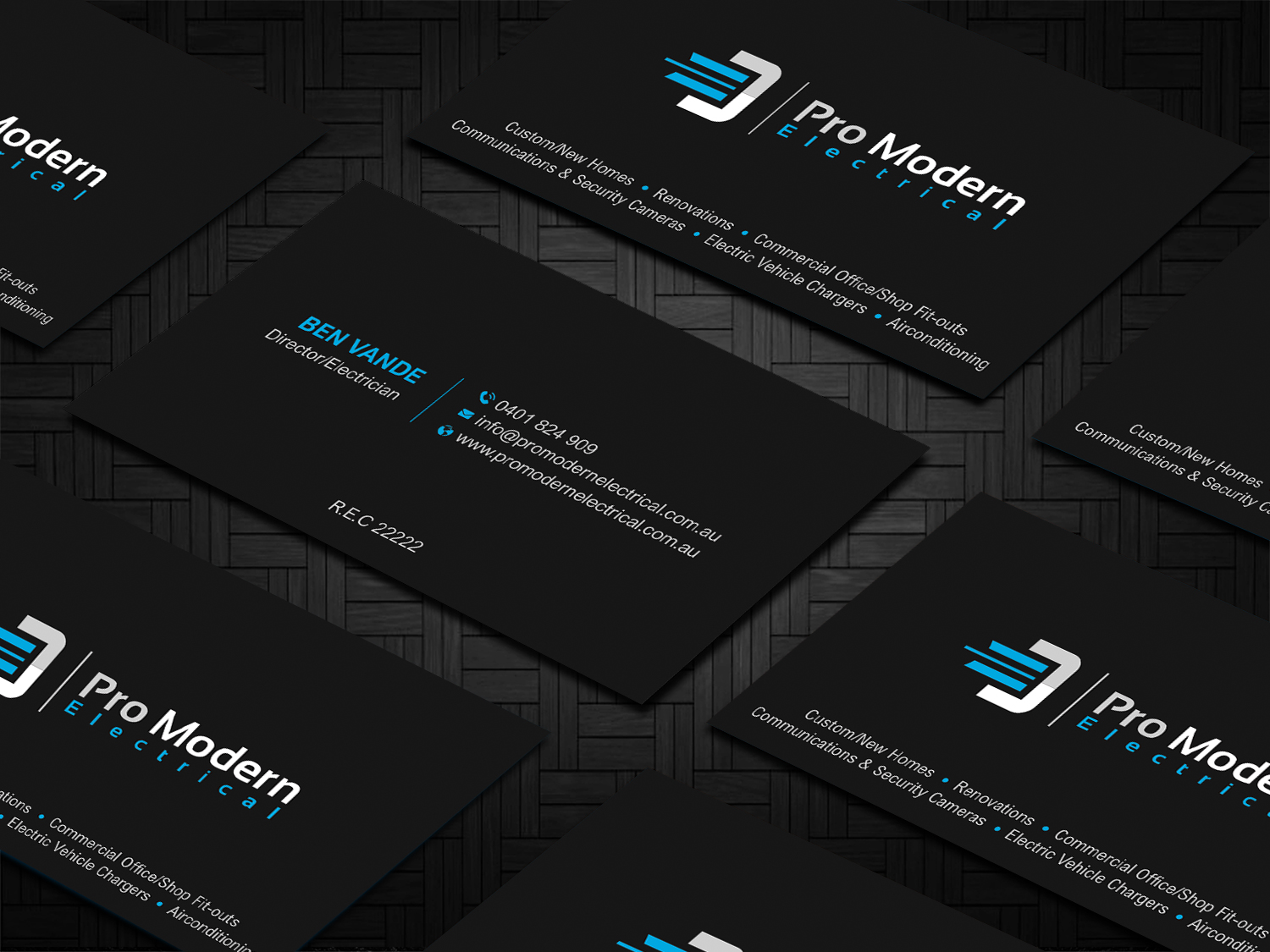 Business Card Design by DesignShout for Pro Modern Electrical  | Design #26757034