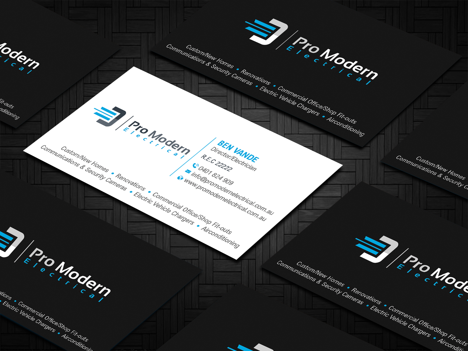 Business Card Design by DesignShout for Pro Modern Electrical  | Design #26757143