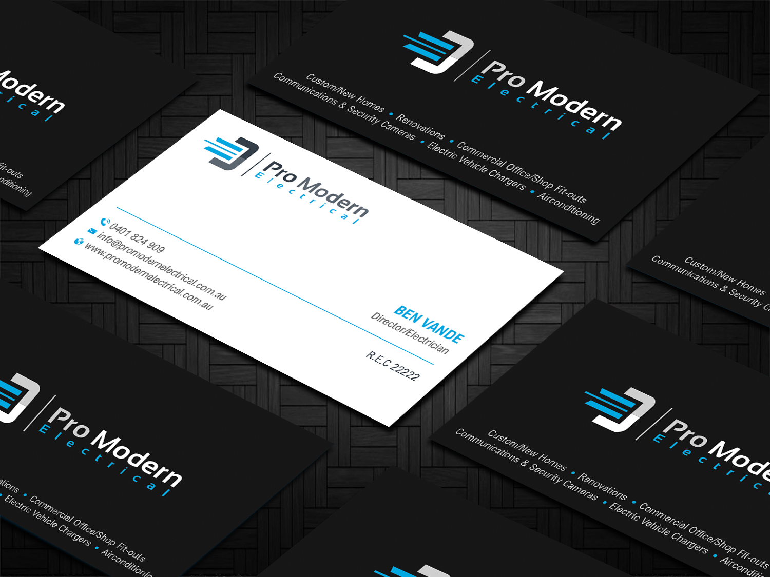 Business Card Design by DesignShout for Pro Modern Electrical  | Design #26757196