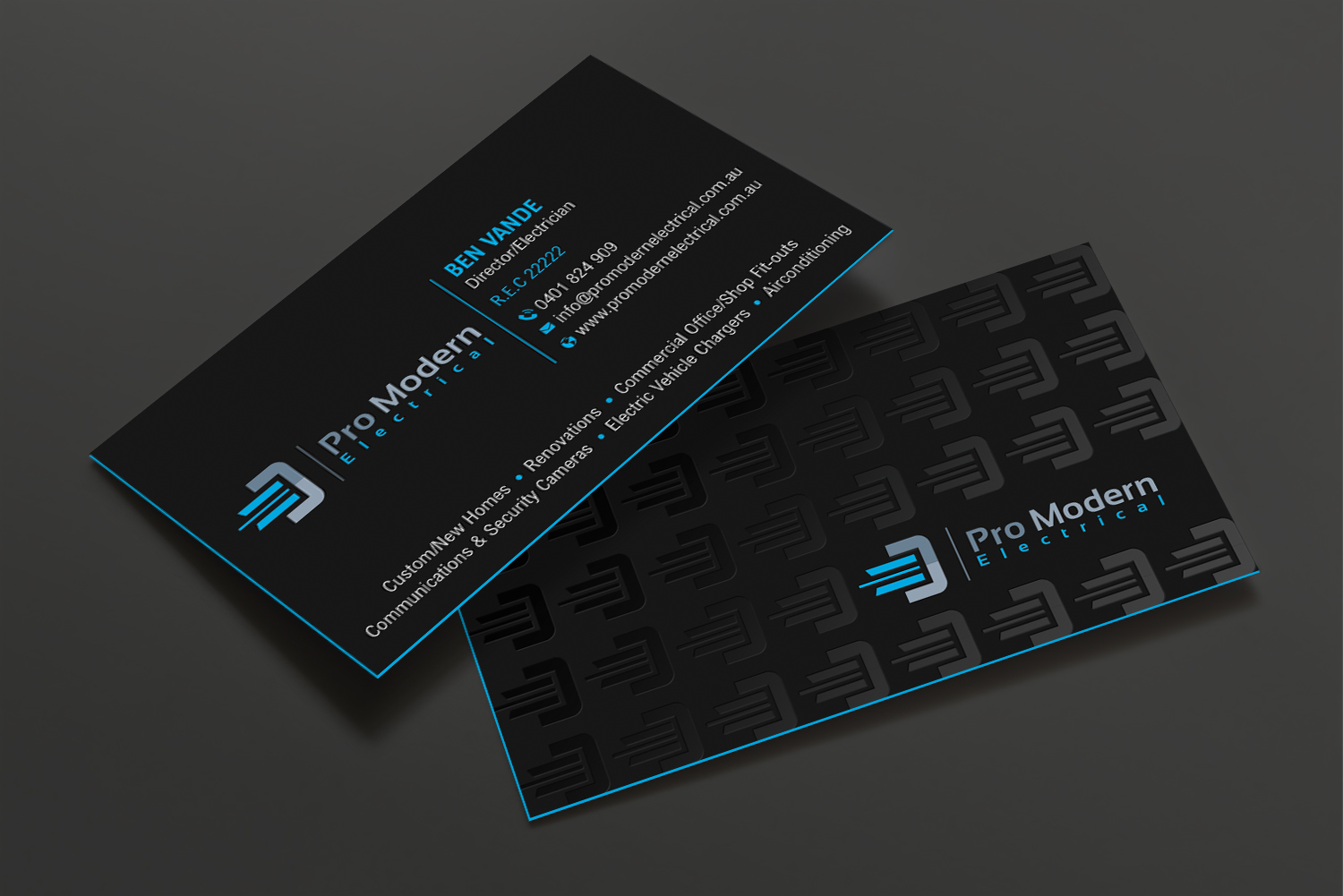 Business Card Design by DesignShout for Pro Modern Electrical  | Design #26762123