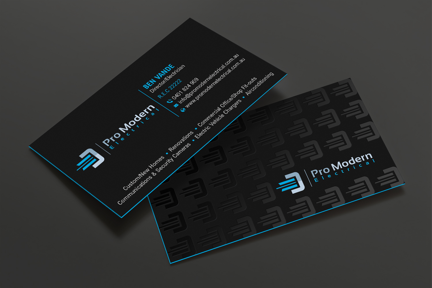 Business Card Design by DesignShout for Pro Modern Electrical  | Design #26762153