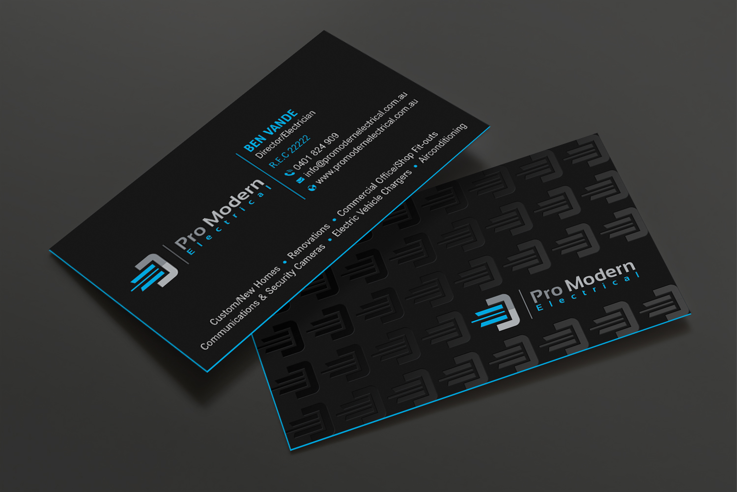 Business Card Design by DesignShout for Pro Modern Electrical  | Design #26763288