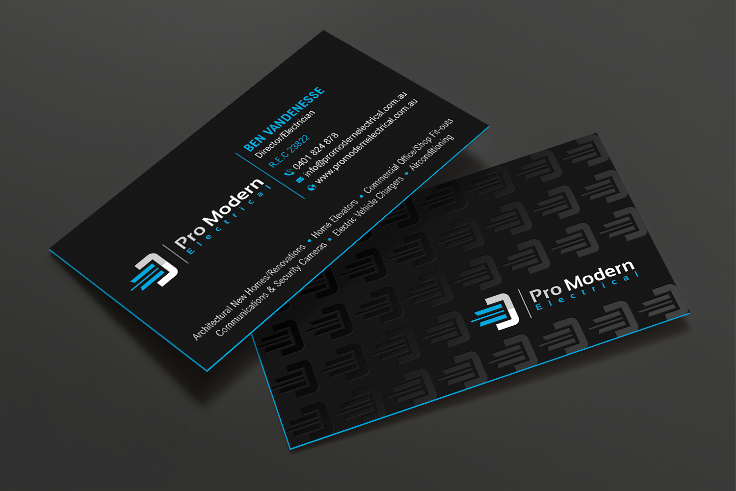 Business Card Design by DesignShout for Pro Modern Electrical  | Design #26769985