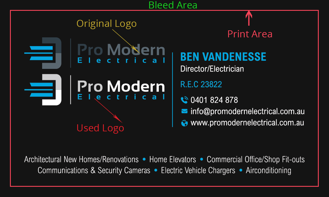 Business Card Design by DesignShout for Pro Modern Electrical  | Design #26775162