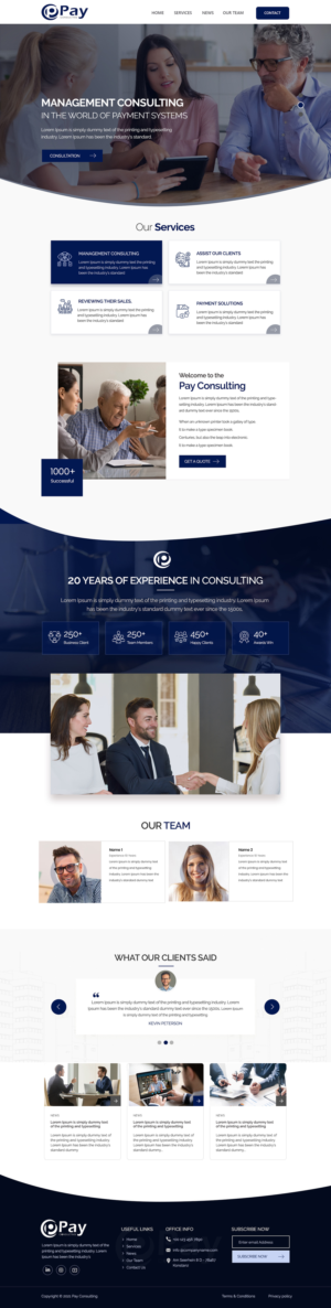 Management consulting Company in the electronic payment ecosystem needs a Website | Web-Design von Shijo John