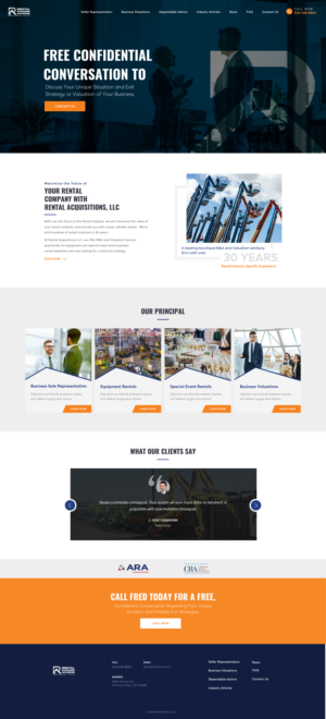 Rental Business Advisors Web Page | Web Design by SAC-D