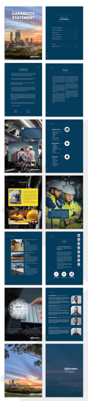 Industrial/Commercial Plumbing Capability Statement | Brochure Design by SAI DESIGNS