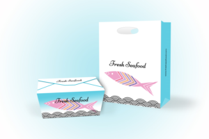 High end Seafood Deli offering takeaway products in various packaging formats | Verpackungs-Design von tarokun