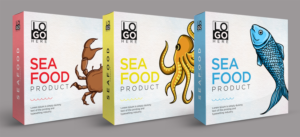 High end Seafood Deli offering takeaway products in various packaging formats | Verpackungs-Design von SAI DESIGNS