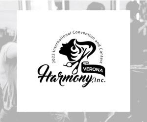 include the text Harmony, Inc. , 2022,  International Convention and Contests, Verona, NY. Together Again | Logo Design by FourtuneDesign