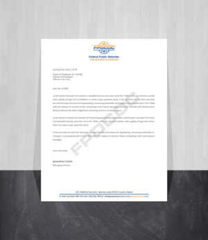 Letterhead Design by Creations Box 2015 for Federal Public Defender CDCA | Design: #26755506