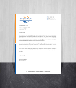 Letterhead Design by Creations Box 2015 for Federal Public Defender CDCA | Design: #26755507
