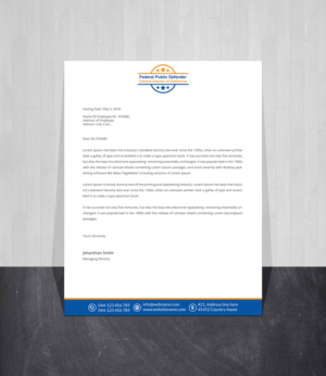Letterhead Design by Creations Box 2015 for Federal Public Defender CDCA | Design: #26759363