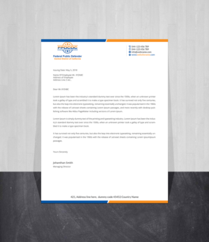 Letterhead Design by Creations Box 2015 for Federal Public Defender CDCA | Design: #26759364