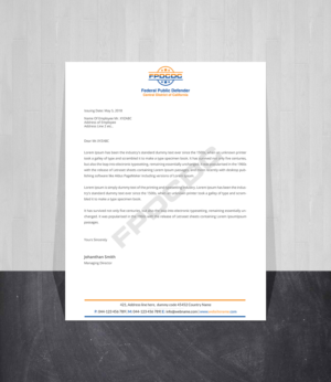 Letterhead Design by Creations Box 2015 for Federal Public Defender CDCA | Design: #26759366