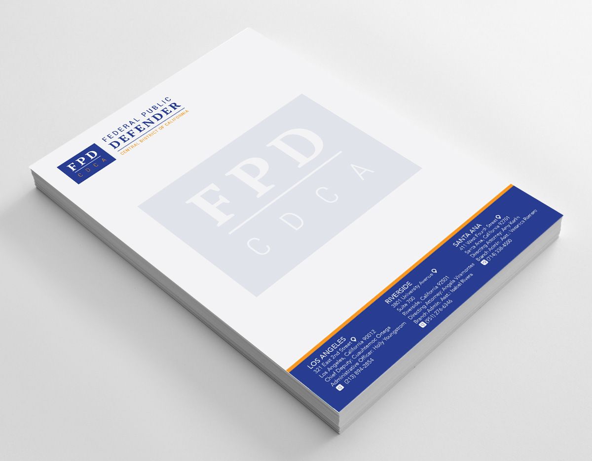 Letterhead Design by zumur 2 for Federal Public Defender CDCA | Design #26737165