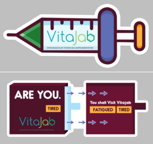 Vitajab vitamin injection promotional material design | Graphic Design by SAI DESIGNS